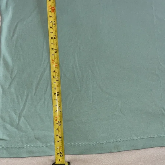 Talbots Pima Cotton Sage Greenish-Blue Long Sleeve Top - Picture 3 of 6
